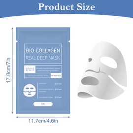 5 Pcs Bio Collagen Mask, Deep Hydrating Bio Collagen Real Deep Mask, ollagen Deep Hydrating Overnight Mask for Face, Bio Collagen Face Mask Overnight for Girls and Women Skin Care