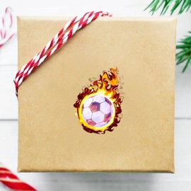 Football Stickers Self-Adhesive Sports Ball Sticker Flame Football Theme Party Decor Envelope Gift Bag Seal for Sports Party Supplies, Football Team Gift, Birthday Parties 5"