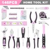 Enventor Pink Tool Kit Set for Women, 146PCS General Household