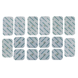 TENS Electrode Combo Pack Compatible with TENS and EMS Machines Set of 8 Square and 8 Rectangle Push Button Electrodes