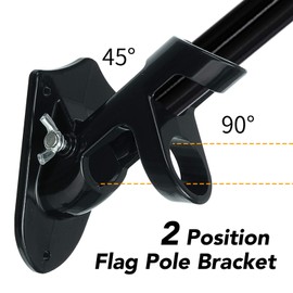 SANDEGOO Flag Pole Kit, 5FT Flag Pole with Wall Mounted Bracket and American Flag Rustproof Tangle Flag Pole for House Yard Residential or Commercial Black