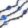 Avalaya 3 Strand Purple Blue/Black Glass Shell Bead and Semiprecious