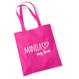 huuraa Shopper Manila my love Gift jute bag Fuchsia 10 liters cotton Manila my love Accessory
