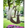 Image Industry Dog Silhouette Steel Moon Crescent - Hanging Ornament