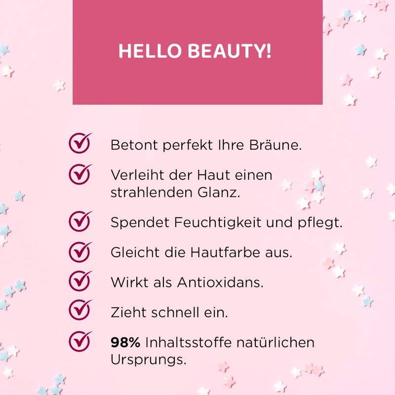 Eveline Cosmetics Beauty & Glow Leuchtender glättender Körperbalsam mit Goldpartikeln,