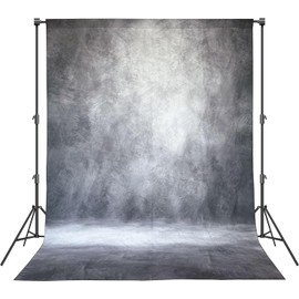 Haboke Abstract Professional Photography Backdrop for Portrait Photo Props Booth Background Photoshoot Studio with Polyester Fabric Roller Pocket on Top (8x12ft,Grey,No Stand)