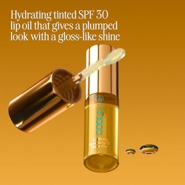 COOLA Organic Liplux Lip Oil y brillo de labios protector solar con SPF 30, bálsamo labial probado por dermatólogos para protección diaria, vegano y s