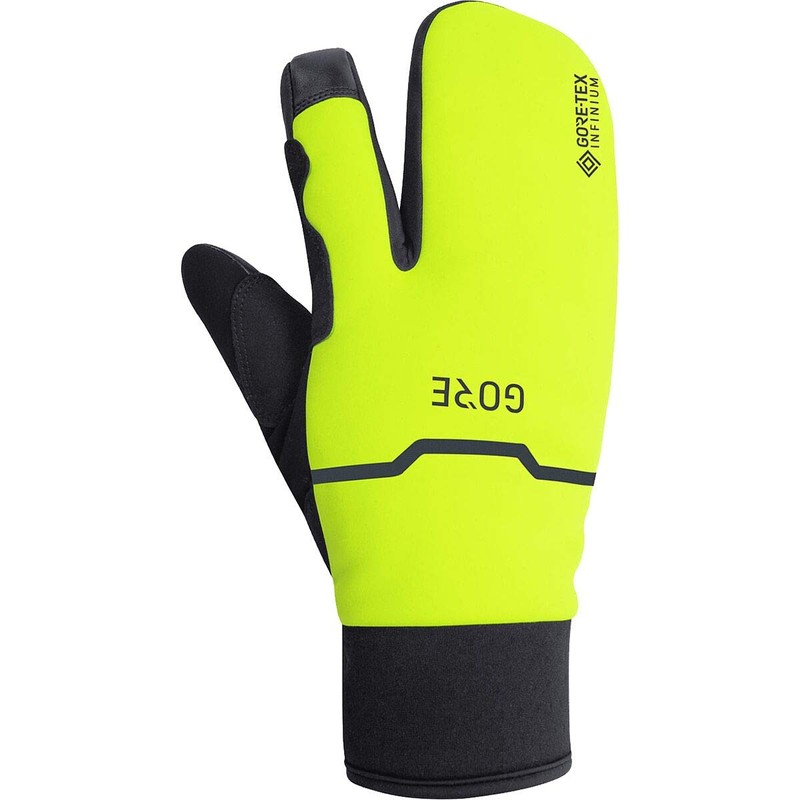 GORE WEAR Thermo Split Gloves, Gore-Tex Infinium, 5, Black/Neon Yellow