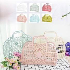 Handle Plastic Basket Storage Basket Multipurpose Shopping Cart Portable Shopping Mash Fruit Storage food cream blue