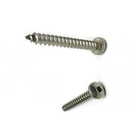 KolotovichTool Pack of 100, 14 x 2 Sheet Metal Screws Stainless Steel Pan Head Square Drive Fastener Kit Bolt Set RE-4602DD