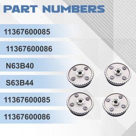 4PCS Intake & Exhaust Camshaft Sprockets 11367600085 11367600086 Cam Sprockets for 2014-2020 X5 X6 550I 750I 4.4L V8 Adjuster Gear Replaces N63B40 S63B44
