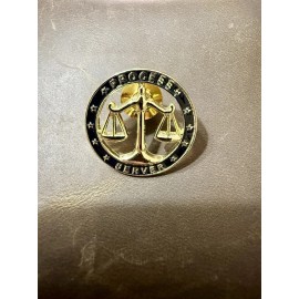 Unbranded Process Server Lapel Pin - Gold Black - Security Clasp