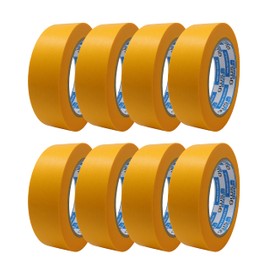 gws 8 Rolls of Gold Tape, Painter's Tape for Painting, Painting, Varnishing, Crafts and Much More, Painter's Masking Tape, Removable Without Residue, Thin & Sturdy, Each 50 m x 30 mm