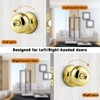Probrico Gold Interior Door Knobs for Bedroom Bathroom, Polished Brass