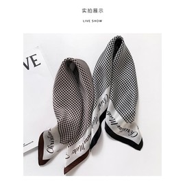 MEISEE 100% Mulberry Silk Scarfs Small Square Scarf 21" x 21" Neck Scarf Breathable Lightweight for Women Gift Packed (23-Black and White)