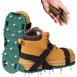 Lawn Aerator Shoes – Heavy-Duty Aeration Shoes for Lawn with Adjustable Straps – Garden Spike Shoes with Grass Shoes Spikes for Easy Soil Aeration – Universal Fit Grass Aerator Shoes for Lawn Care