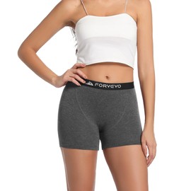 FORVEVO Merino Wool Boxer Briefs for Women 2 pack,Breathable Womens Boyshorts Underwear,Dry Panties for Ladies, Moisture Wicking Soft Comfortable for Office, Hiking, Camping（Darkgrey，L）