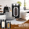 Maxdot 6 Pcs Black Canisters Set for Kitchen Counter Coffee