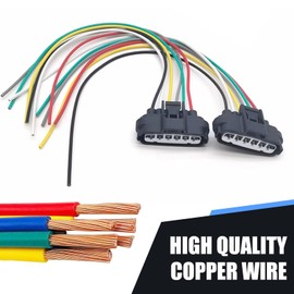 yorpyep 2 PCS Car Throttle Body Harness Plug, 90980-11858 High Conductivity Heat Resistant 6-pin Connector Pigtail Harness, TPS Sensor Repair Kit, Compatible with Lexus Scion (Blue)