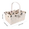 Zerodeko Handmade Rattan Storage Basket Rectangular Woven Flower Bin with