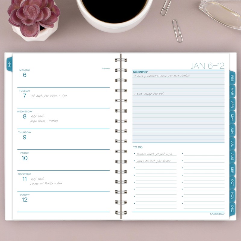 Cambridge 2025 Planner, Weekly & Monthly, 5-1/2" x 8-1/2", Small,