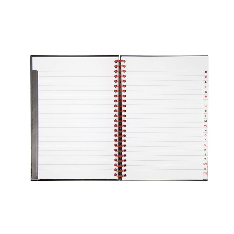 Oxford Black n' Red Ruled A-Z Wirebound Hardback A5 Notebook,