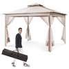 yoyomax Pop Up Gazebo 13x13 - Portable Canopy Tent with Netting for Garden,Camping and Patio, Outdoor Canopy with Double Roof Tops and 169 Square Feet of Shade,Quick Setup,Khaki