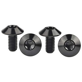 Wanyifa Titanium M5 M6x12 15 20mm Button Torx Head Bolt Screw for Bicycle Motorcycle Pack of 4 (M6x12mm, Black)