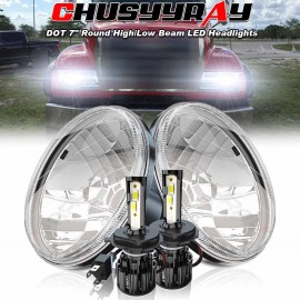 CHUSYYRAY fits Mack Granite CV713 Dump Trucks 2Pcs 7" inch Round Led Headlights Hi/Lo Beam