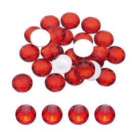 sourcing map Flat Back Round Acrylic Rhinestones,30mm Red Flatback Crystal Rhinestones for Crafts Clothes Shoes DIY Decoration Gifts 25Pcs