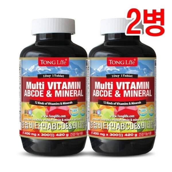 Tonglife Comprehensive Vitamin ABCDE Mineral 300 Tablets (2 bottles) /