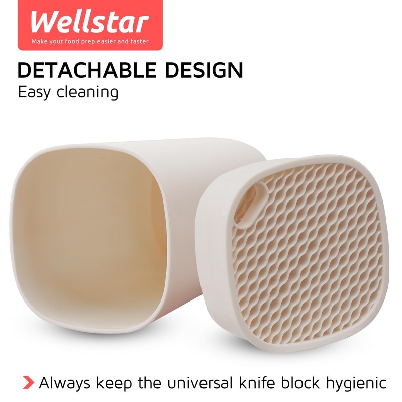 Universal Knife Block Holder for Kitchen, WELLSTAR Knife Stand without