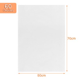 Kesote Semi-Aged Tissue Paper, 19.7 x 27.6 inches (50 x 70 cm), 60 Sheets, White, Thin Paper, Packaging Paper, Wrapping Paper, Cushioning Material, White