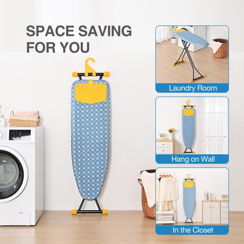 APEXCHASER Ironing Board with Iron Rest, Compact and Space Saver