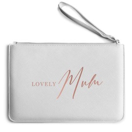 Purple Print House Rose Gold Lovely Mum Clutch Bag, Mothers Day Clutch Bag for Mum, Birthday Gift Ideas, Cute Make Up Bag for Her, One Size, Grey