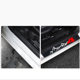 4Pcs Car Door Sill Protector Carbon Fiber Anti-Dirty Scuff Plate Cover Guard Sills Protector Trim fit for Toyota Rav4 GMC AT4 Accessories