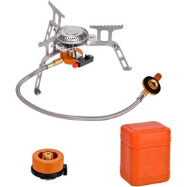 Cozyswan Camping Stove with Piezo Ignition Portable Camping Gas Stove Gas Cooking Burner with Carrying Case for Camping Picnic (Gas not included)