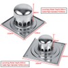 Fdit Square Floor Drain Stainless Steel Floor Drain Anti-Odor Bathroom