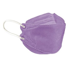 Lutema 5-Layer Disposable Face Mask 5-Ply Protection Breathable Comfortable Made in USA - 3D Fish Design (20 pcs) (Kids, Purple)