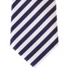 (リトリーズ) RETREEZ ストライプ柄 織り生地 細ネクタイ タイ - ネイビーブルー&ホワイトのストライプ