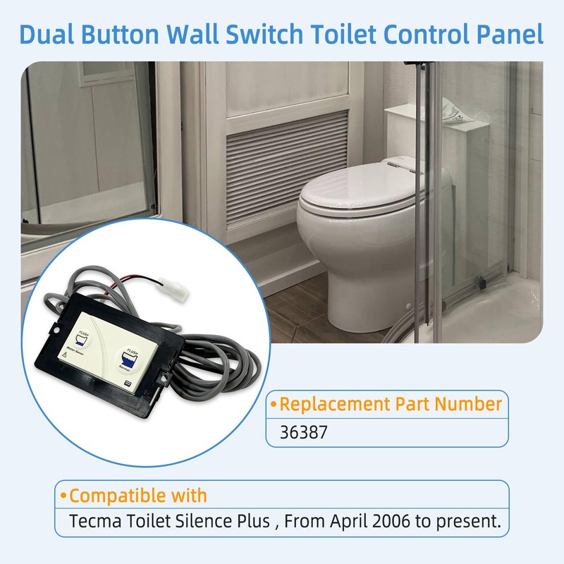36387 Wall Switch for The Tecma RV Toilet Silence Plus,