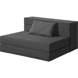 YESHOMY Folding Foldable Sofa Bed, Fold Out Couch, Memory Foam Sleeper Chair for Living Room, Bedroom, Apartment, Linen, Dark Grey