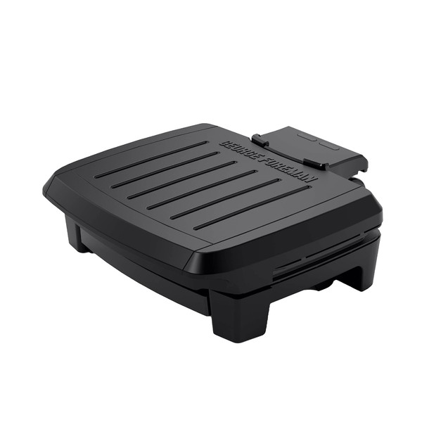 George Foreman® Fully Submersible™ Grill, NEW Dishwasher Safe, Wash the Entire Grill, Easy-to-Clean Nonstick, Black/Grey