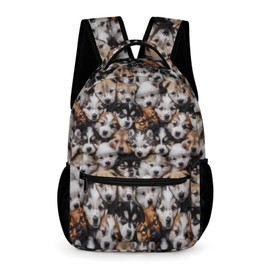 KOYI Dog Backpack for Kids, Realistic Cute Puppy Dog School Backpack, Dog Backpack for School & Travel, Kids Dog Print Backpack, Elementary Boys Girls School Backpack, 16.5 Inch