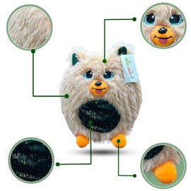 HAPPY HUGS CO. Forest Charm Plushie – 12" Soft & Huggable Stuffed Toy with Green Heart | Washable, Safe for Kids | Brown Star Buddy Gift for Girls & Boys Ages 3+