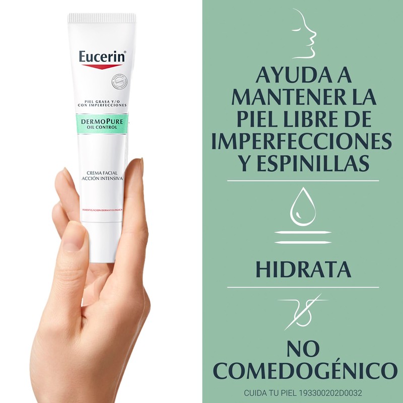 Eucerin Crema facial noche piel grasa, 40ml