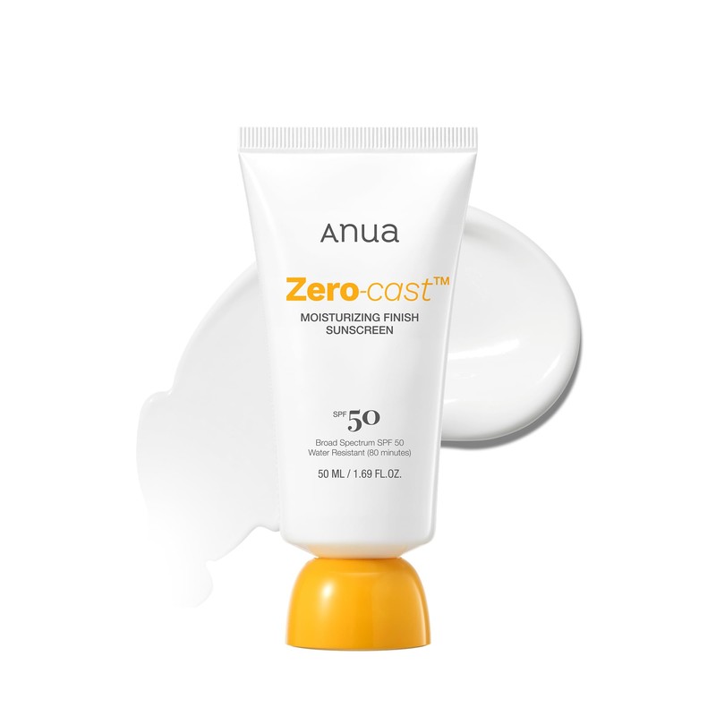 Anua, Protector solar hidratante Zero-Cast SPF 50, protector solar natural
