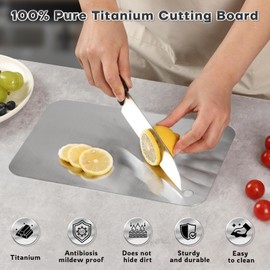 Titanium Cutting Boards for Kitchen-2025 New Upgrade 100% Pure Titanium Cutting Boards Double Sided Non Toxic Titanware Cutting Board,Hygiene Durable Dishwasher Safe Chopping Board(3PC-S+L+XL)