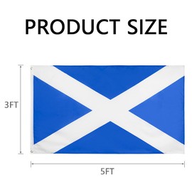 GSYLPFT Scottish Flags for Outside 3x5 Scotland Flag Outdoor Vivid Color Fade Resistant Double Stitched Scottish flag with Brass Grommets