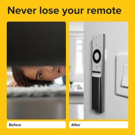 Magnetic Remote Control Holder - 5 Pcs White Set for TV, Fan, and Air Conditioner Remotes - Wall Mount with Self-Adhesive Back for Easy Installation and with our Powerful and Sleek Magnetic Holders